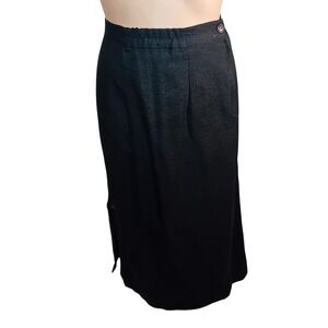 Vintage 80s Lana Lee Textured Midi Elastic Pencil Skirt Career Work Fits 14/16